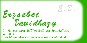 erzsebet davidhazy business card